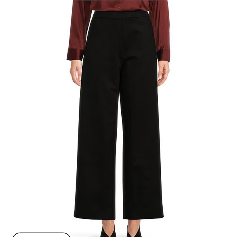 Eileen Fisher Black Wide Leg Tencel Pull On Pants Size M